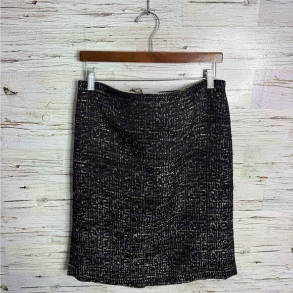 Ann Taylor Gray Knee-Length Pencil Skirt for Work tweed black purple 12 - Picture 1 of 6